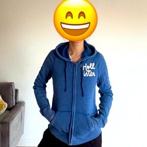 Hollister Appliqué Zip-Up Hoodie